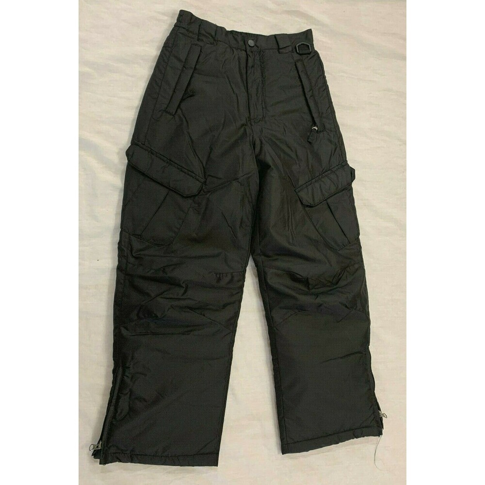 ARCTIC QUEST BOYS GIRLS CARGO SNOW PANTS SIZE S 8-10 BLACK